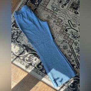 NWT Women’s Sunnyside by Sundry Waffle knit blue XL wide leg lounge pants